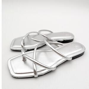 Marc Fisher LTD Fiada Slide Sandal Open Toe Women's Silver Size US5.5M EU36